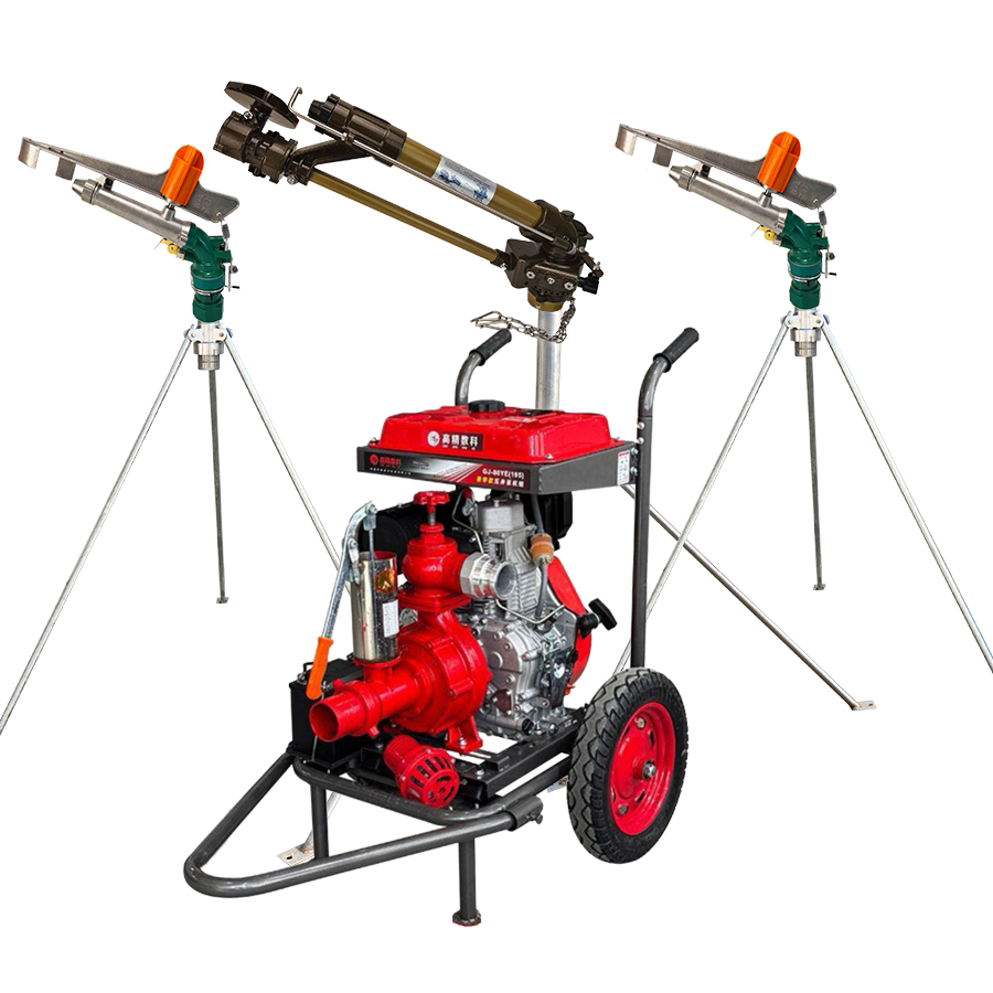 巴南一体式灌溉机组 全套喷枪水带配齐 抗旱浇地神器